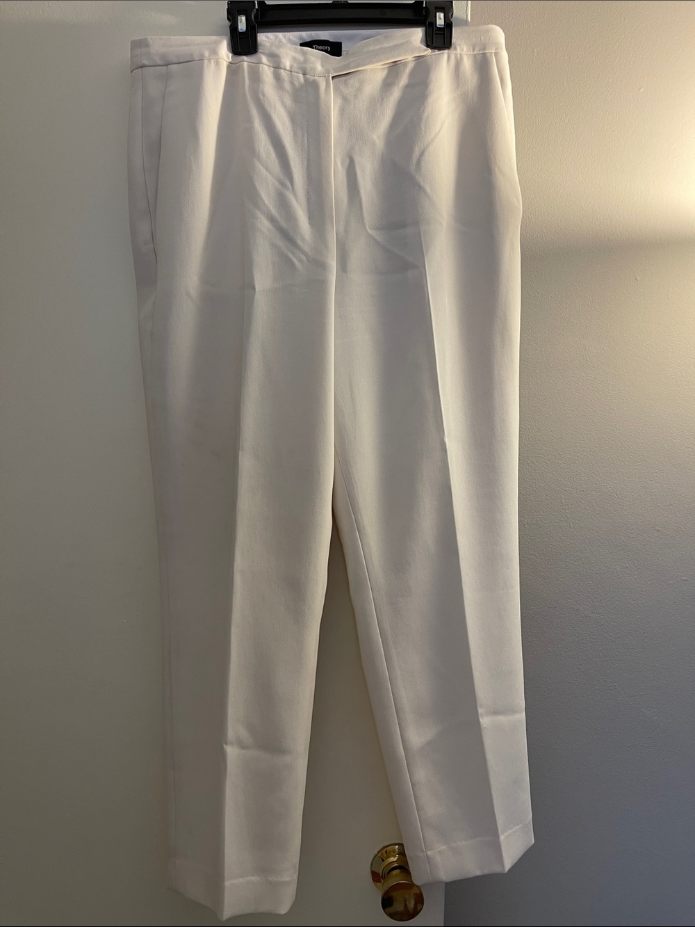 Theory Cream Straight-Leg Trousers
